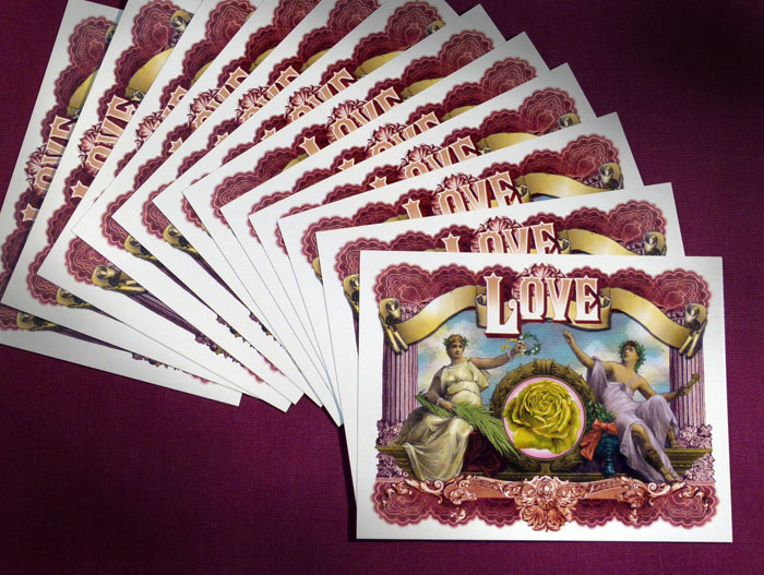 LOVE postcards by Stephen Barnwell